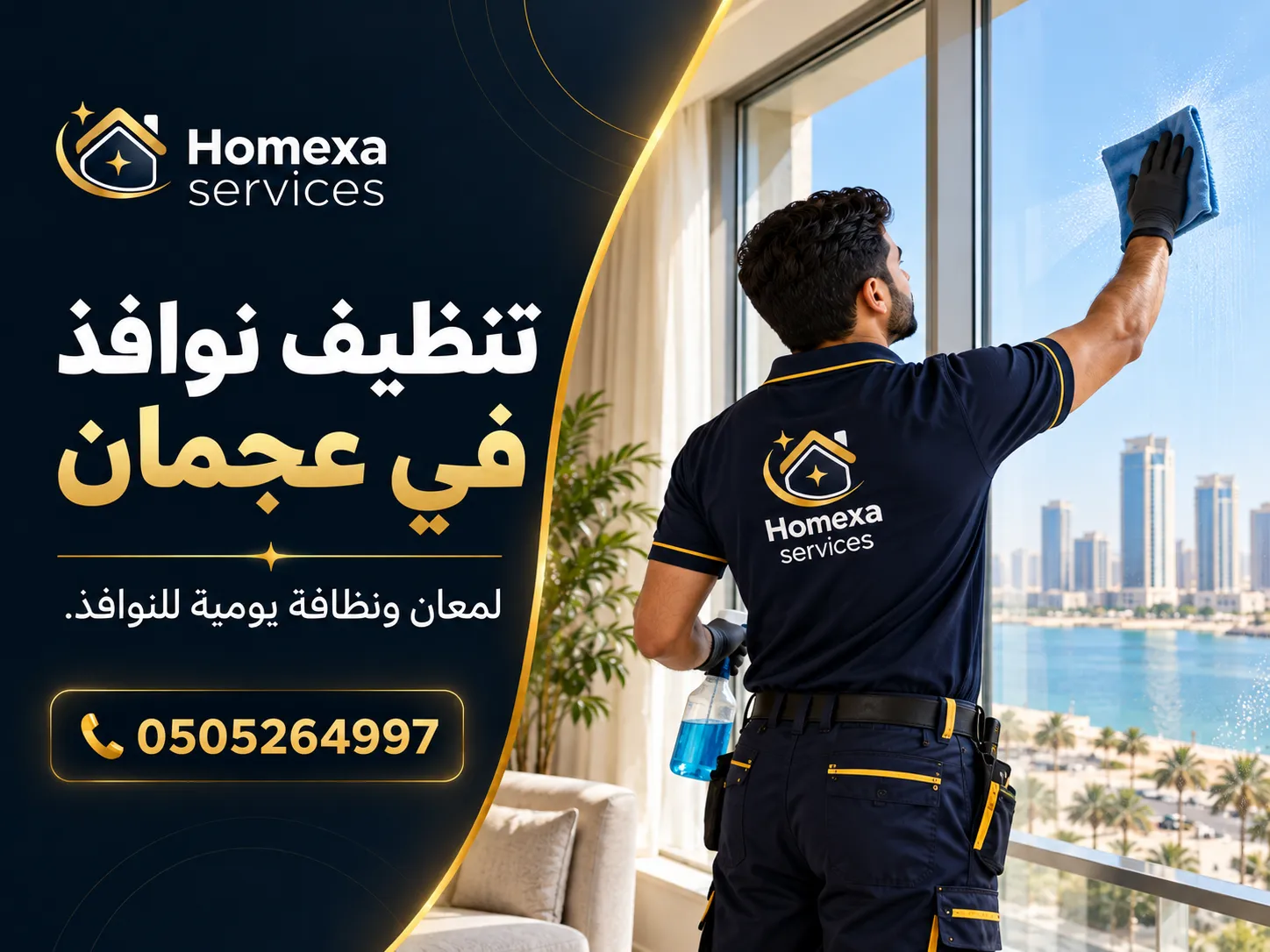 تنظيف إطارات ومسارات النوافذ في عجمان