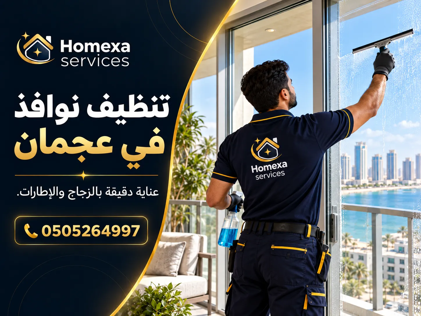 تنظيف النوافذ المرتفعة في عجمان